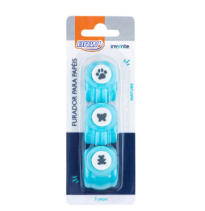 Furador de Papel - BRW - Pata, Borboleta e Urso- 10mm