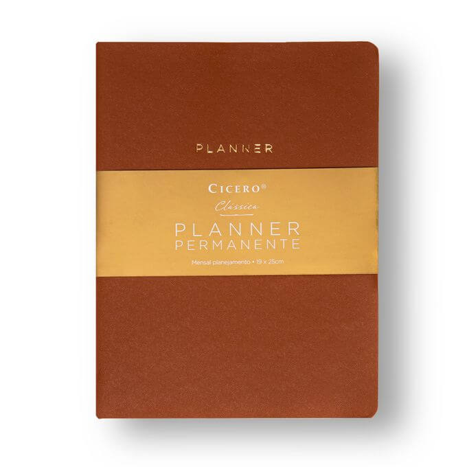 Planner Permanente Revista - Cícero - Planejamento Clássica Mensal19x25 Caramelo