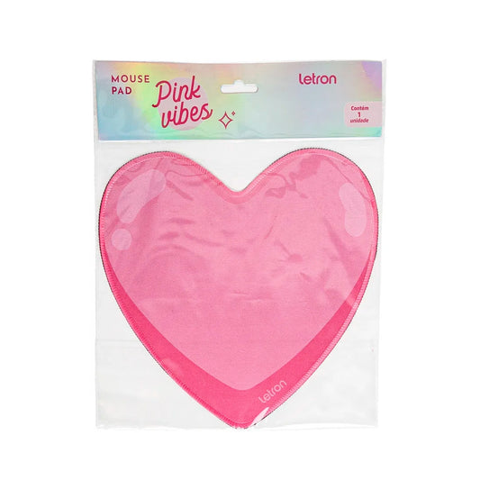 Mouse Pad - Leo Arte - Pink Vibes Coração