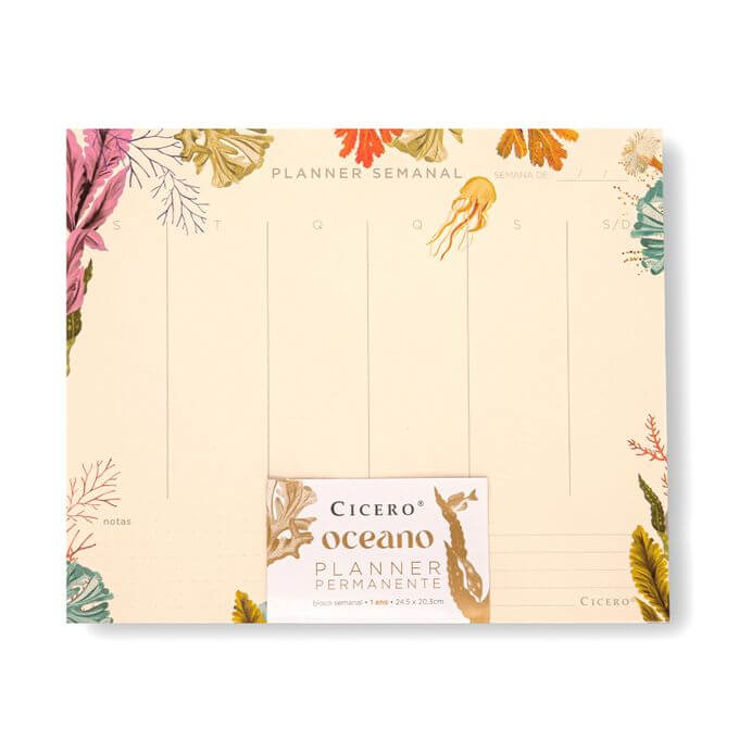 Planner Permanente Bloco - Cícero - Oceano Semanal 24,5x20,3