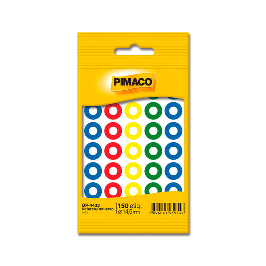 Reforço Colorido - Pimaco - 5 Folhas 150 Etiquetas Ø14,5mm