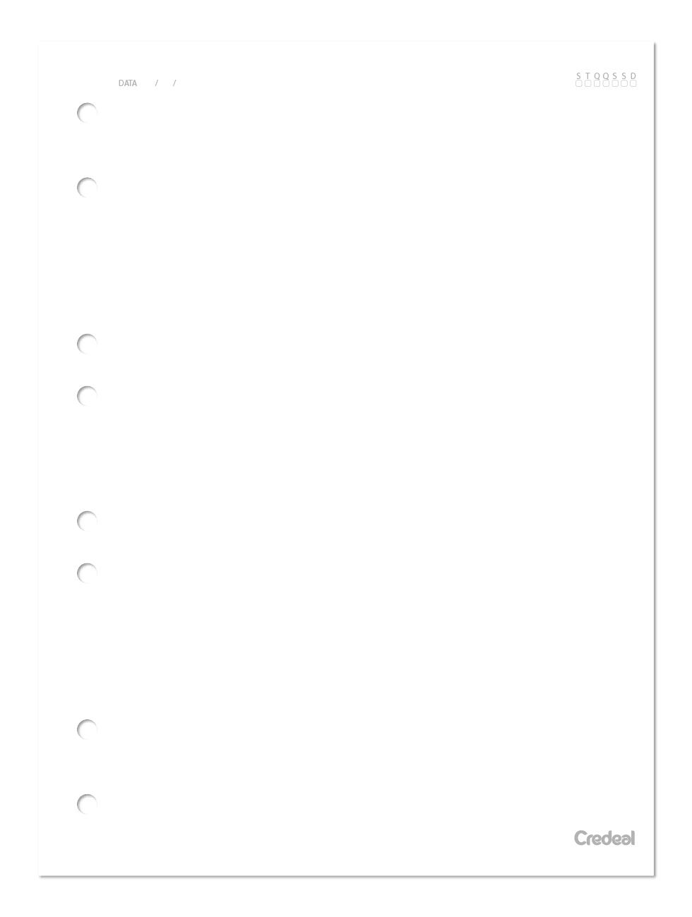 Refil Caderno Argolado - Credeal - Branco sem Pauta Colegial 40 Fl