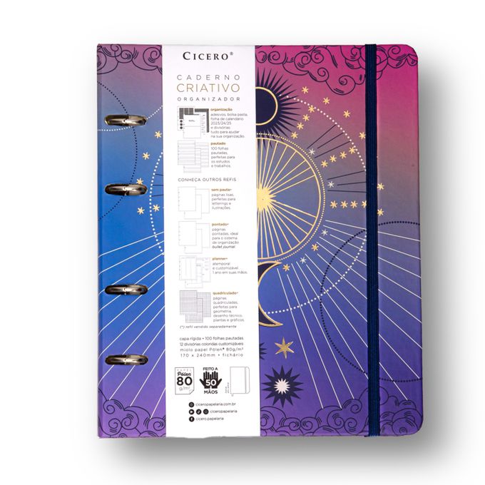 Caderno Criativo Argolado - Cícero - Astral Pautado 17x24 Alto Astral
