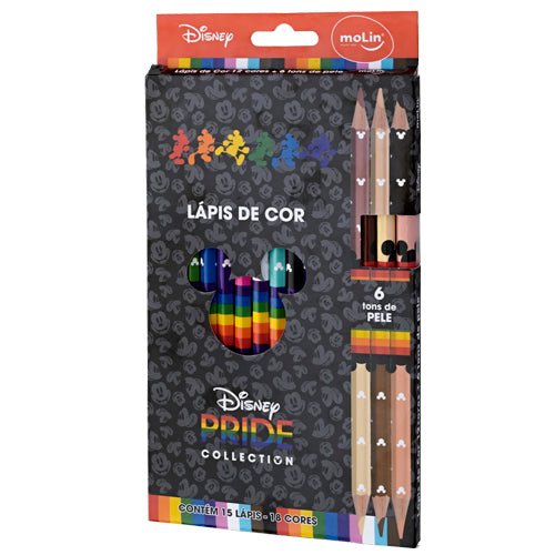 Lápis de cor - Molin - Mickey Pride Collection 12 Cores + 6 Tons de Pele