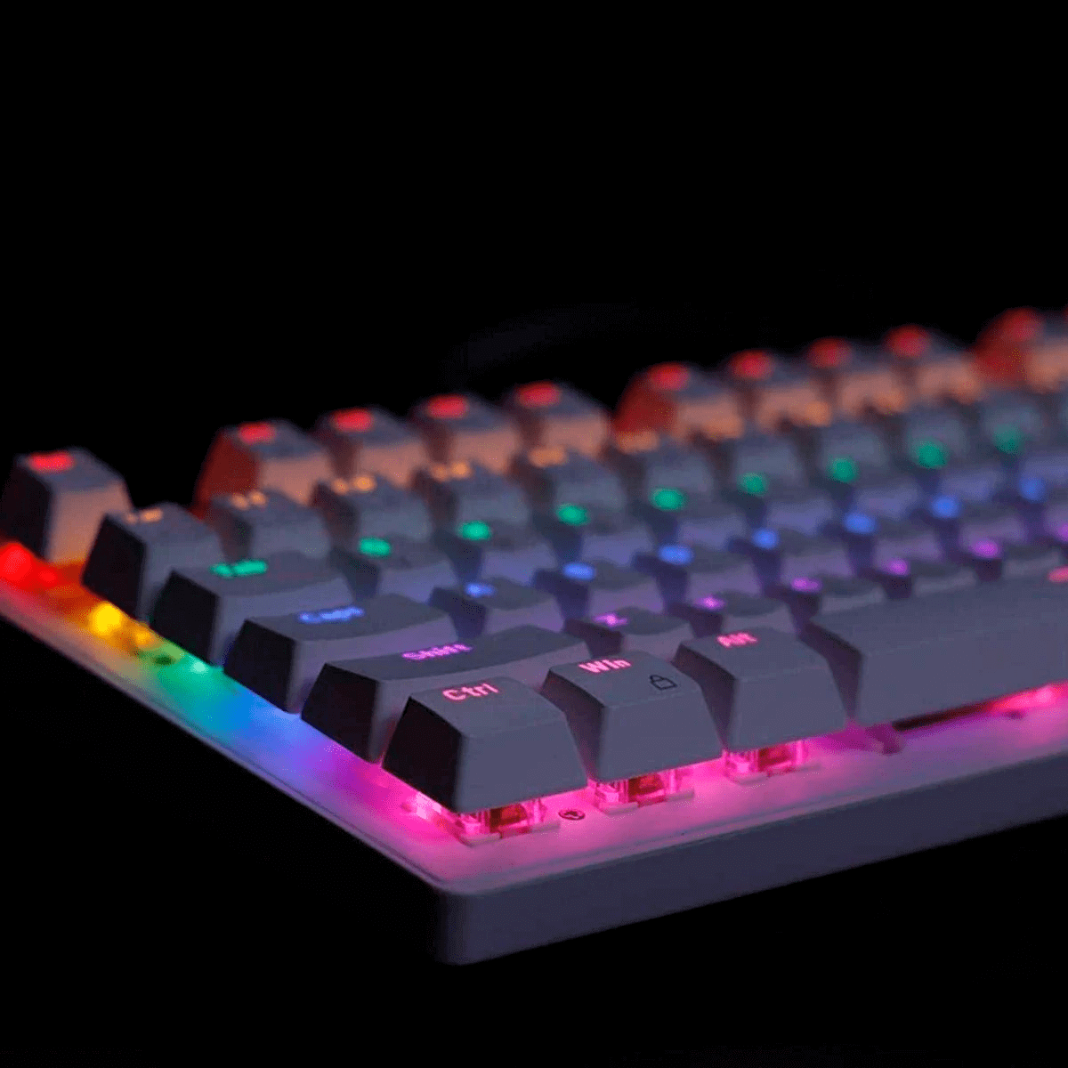 Teclado Gamer Mecânico - Oex - Branco Wolf