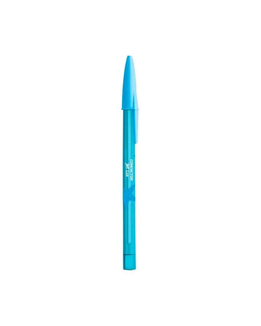 Caneta Esferográfica Compactor Jetlux com corpo transparente e tampa com clip