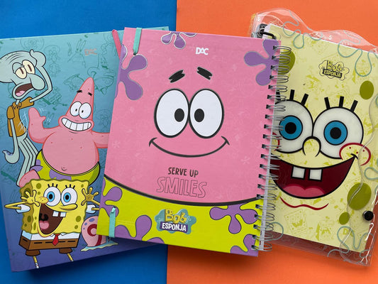 Mergulhe nas aventuras com os materiais de papelaria do Bob Esponja!