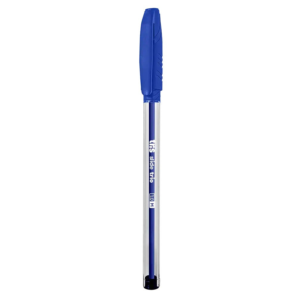 Caneta Esferográfica Tris Slide Trio azul com ponta de 1,0 mm