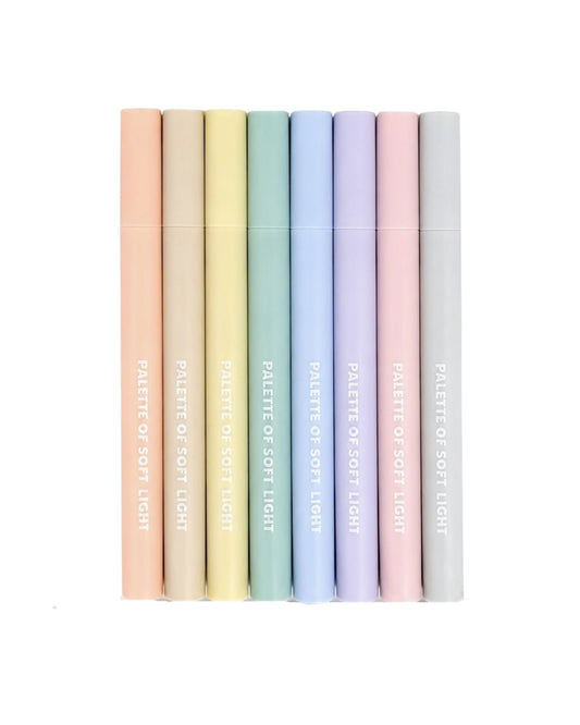 Estojo com 8 marca-textos Palette of Soft Light em cores suaves