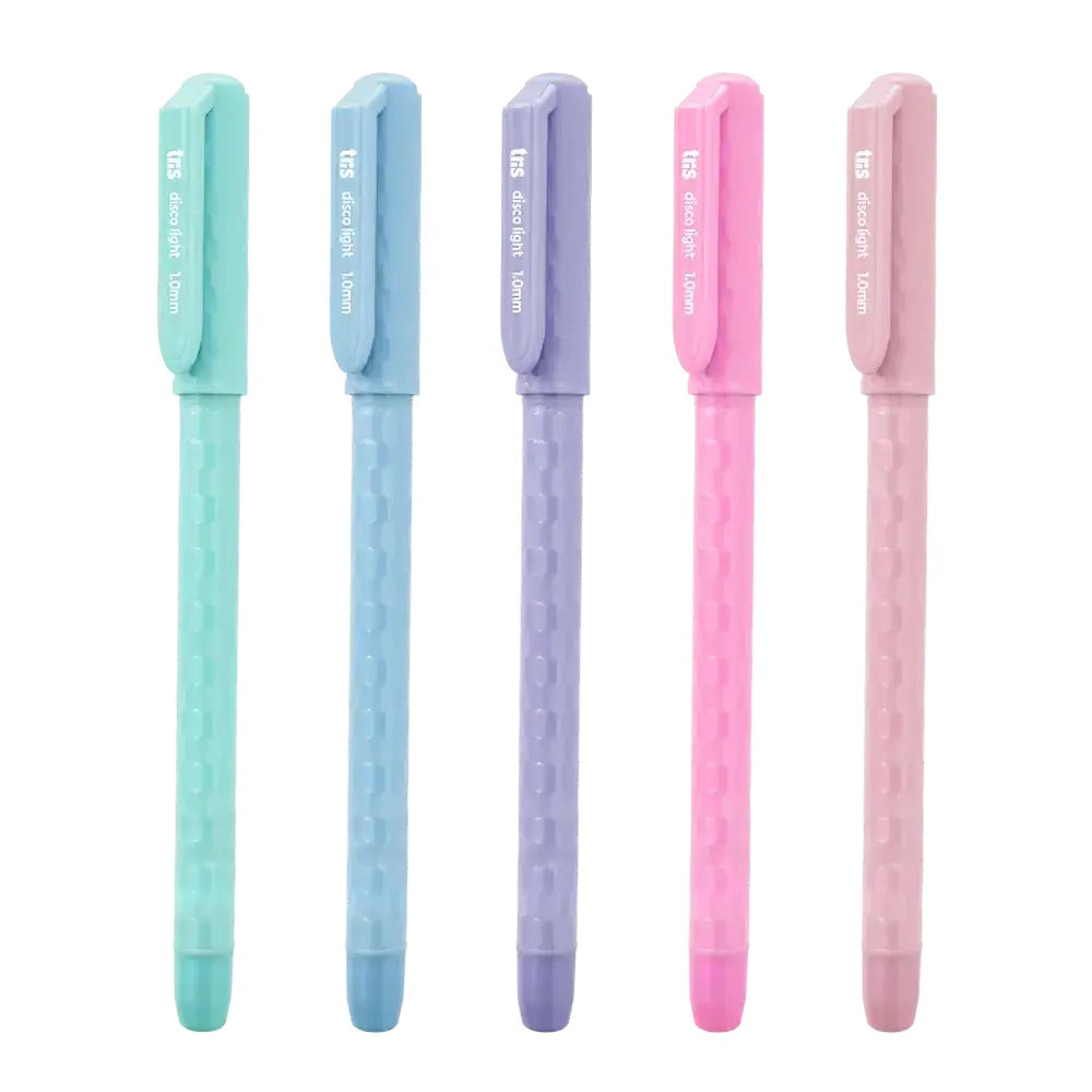 Caneta Esferográfica Tris Disco Light 1,0 mm com corpo texturizado em cor pastel