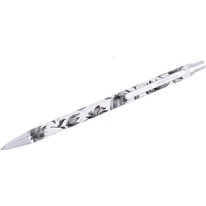Caneta Esferográfica - Molin - Love Flowers Black and White Slim Metálica
