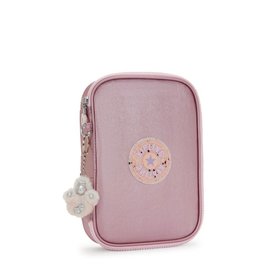 Estojo Kipling 100 Pens Rosa Bronze Pi Met C