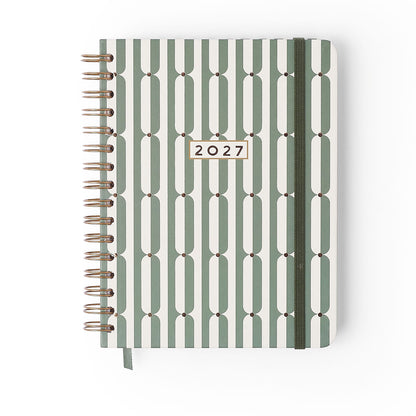 Agenda Planner Wire-o 2027 - Cícero - Veredas Verde - Semanal Notas A5