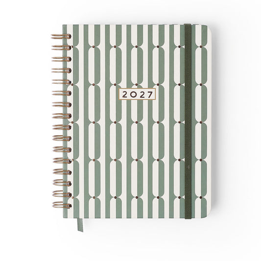 Agenda Planner Wire-o 2027 - Cícero - Veredas Verde - Semanal Notas A5
