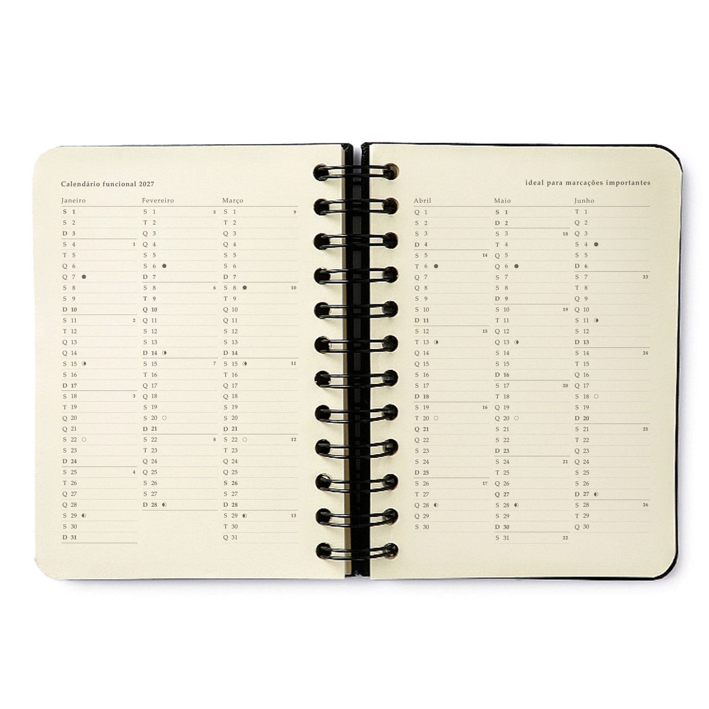 Agenda Planner Wire-o 2027 - Cícero - Melissa Mini Bloomy Chocolate - Diária 11,5x16