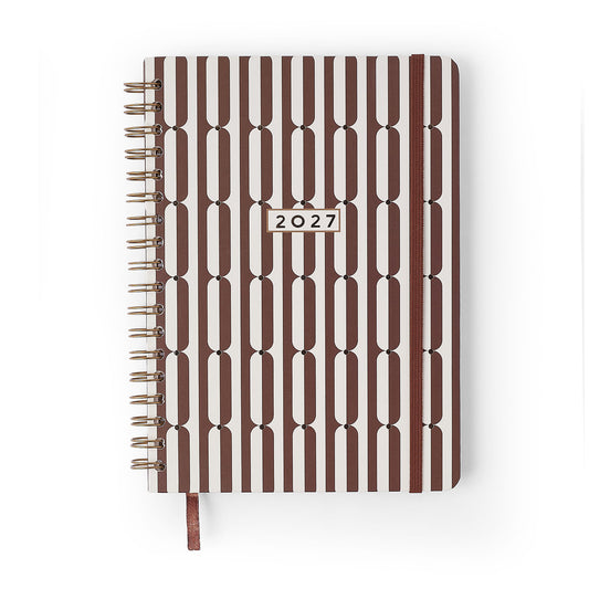 Agenda Planner Wire-o 2027 - Cícero - Veredas Marrom - Semanal Planejamento 17x24