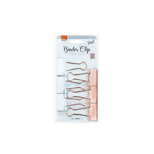 Binder Clip - BRW - Soul White Rose c/ 6un