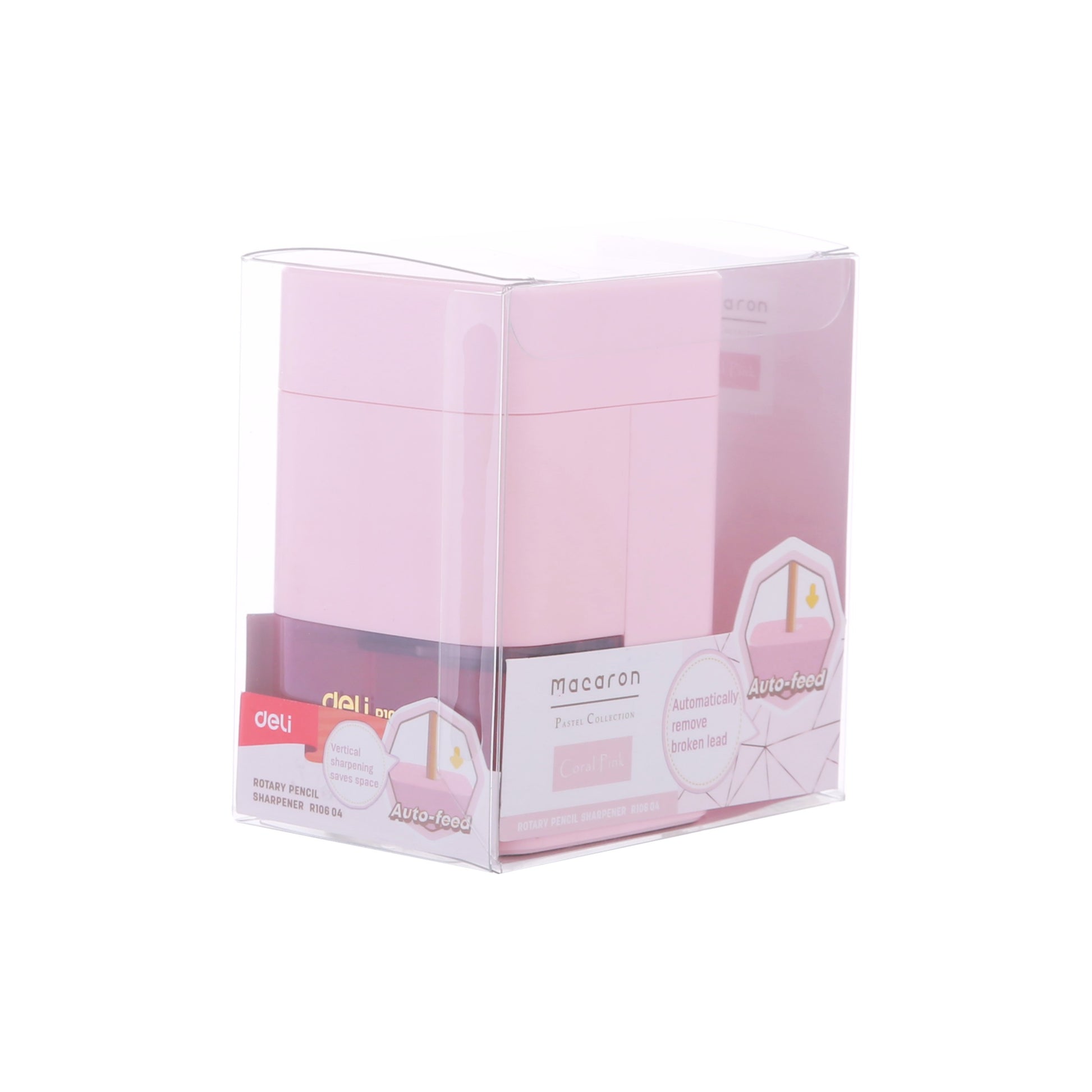 Apontador Rotativo - Deli - Macaron - Rosa - detalhe