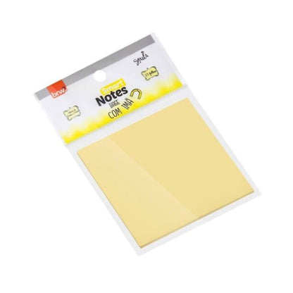 Bloco Adesivo - BRW - Amarelo - Base c/ Imã  76mm x 76mm - 25 Fls - frente