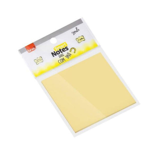 Bloco Adesivo - BRW - Amarelo - Base c/ Imã  76mm x 76mm - 25 Fls - frente