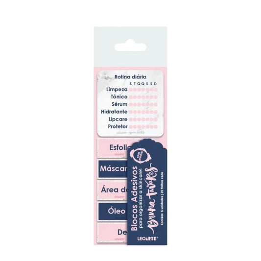 Bloco Adesivo - LeoArte - Rotina de Skincare - Bruna Tavares c/ Aroma