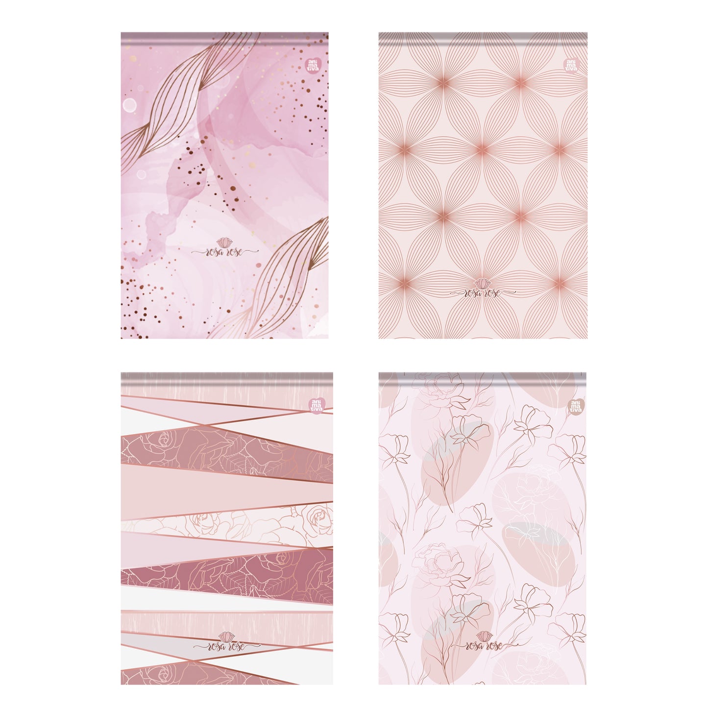 Bloco Vertical - Animativa - Rosa Rose - Nova Coleção - 170mm x 250mm - 80 Fls