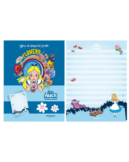 Papel de Carta - Animativa - Alice in Wonderland - NOVA COLEÇÃO - 48Fls