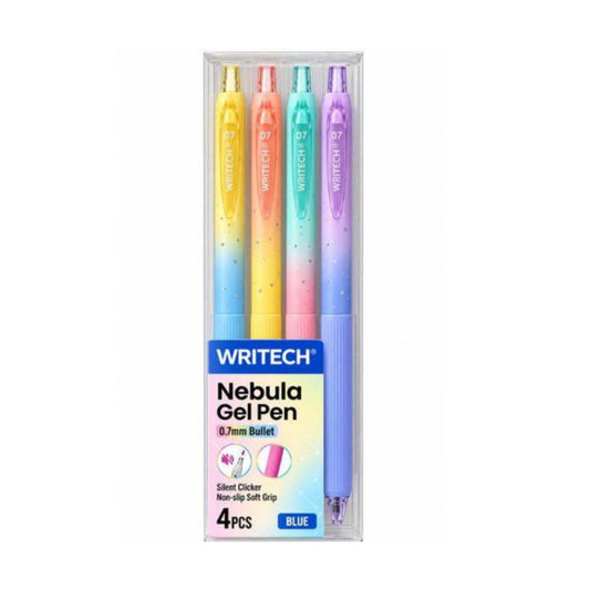 Estojo Caneta Gel - Writech -  Retrátil Nebula 0.7mm - W-0163 - Tinta Azul - 4 Cores