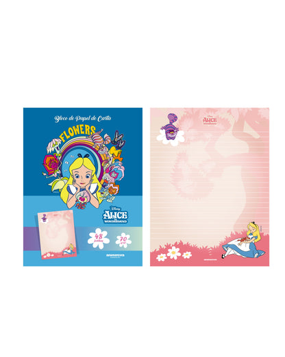 Papel de Carta - Animativa - Alice in Wonderland - NOVA COLEÇÃO - 48Fls
