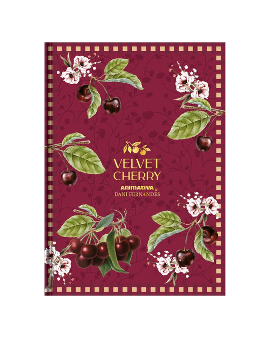 Caderno Colegial - Animativa - Dani Fernandes - Velvet Cherry - 179mm X 241mm - Perfumado - 80Fls