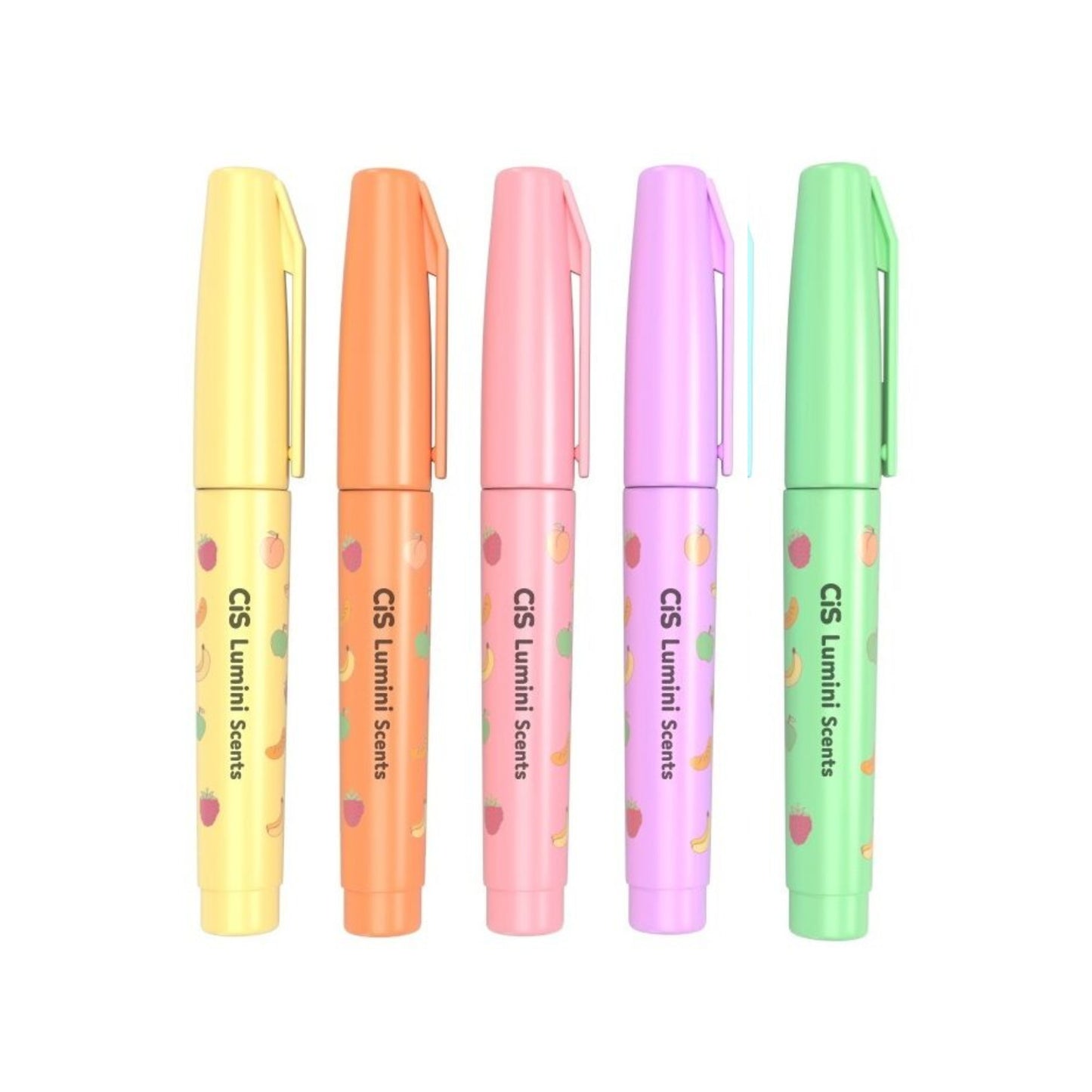Mini Marca Texto - CIS - Lumini Scents - Pastel - Estojo c/ 5 unidades - c/ Cheirinho