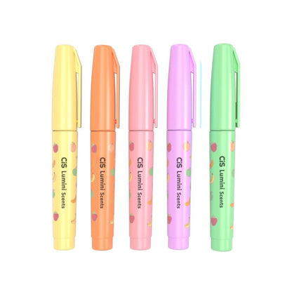 Mini Marca Texto - CIS - Lumini Scents - Pastel - Estojo c/ 5 unidades - c/ Cheirinho