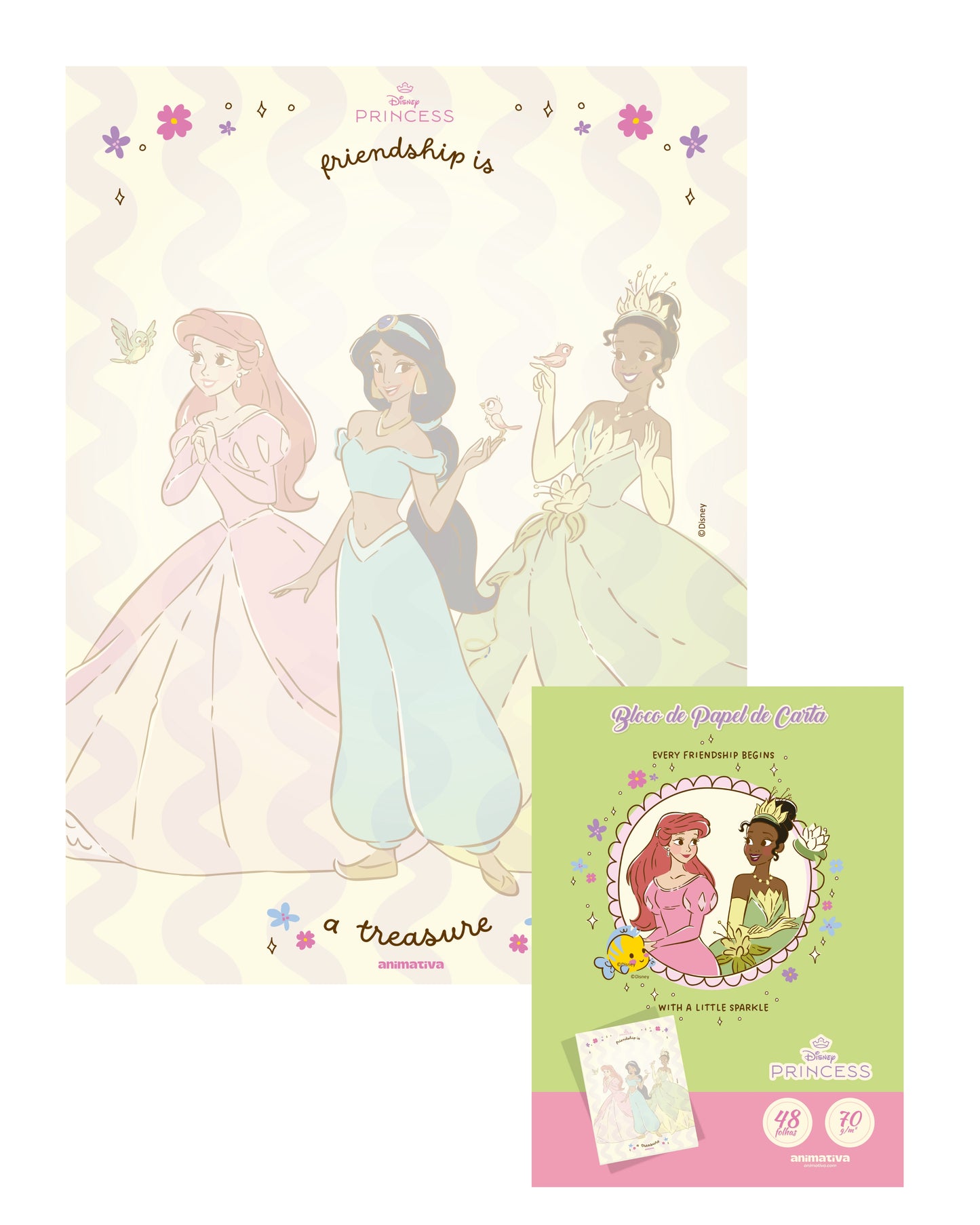 Bloco de Carta - Animativa - Princesas - 48Fls