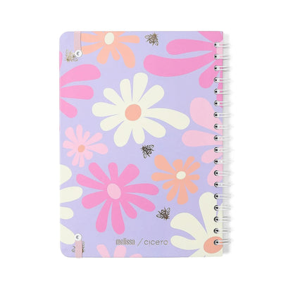 Caderno Colegial - Cicero -  Melissa - Pautado 17x24 - Color Bloomy - 1 Matéria 80 fls