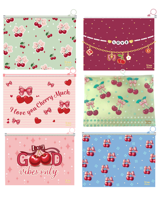 Pasta A4 com Zíper - Molin - Love My Cherry - 33x24cm