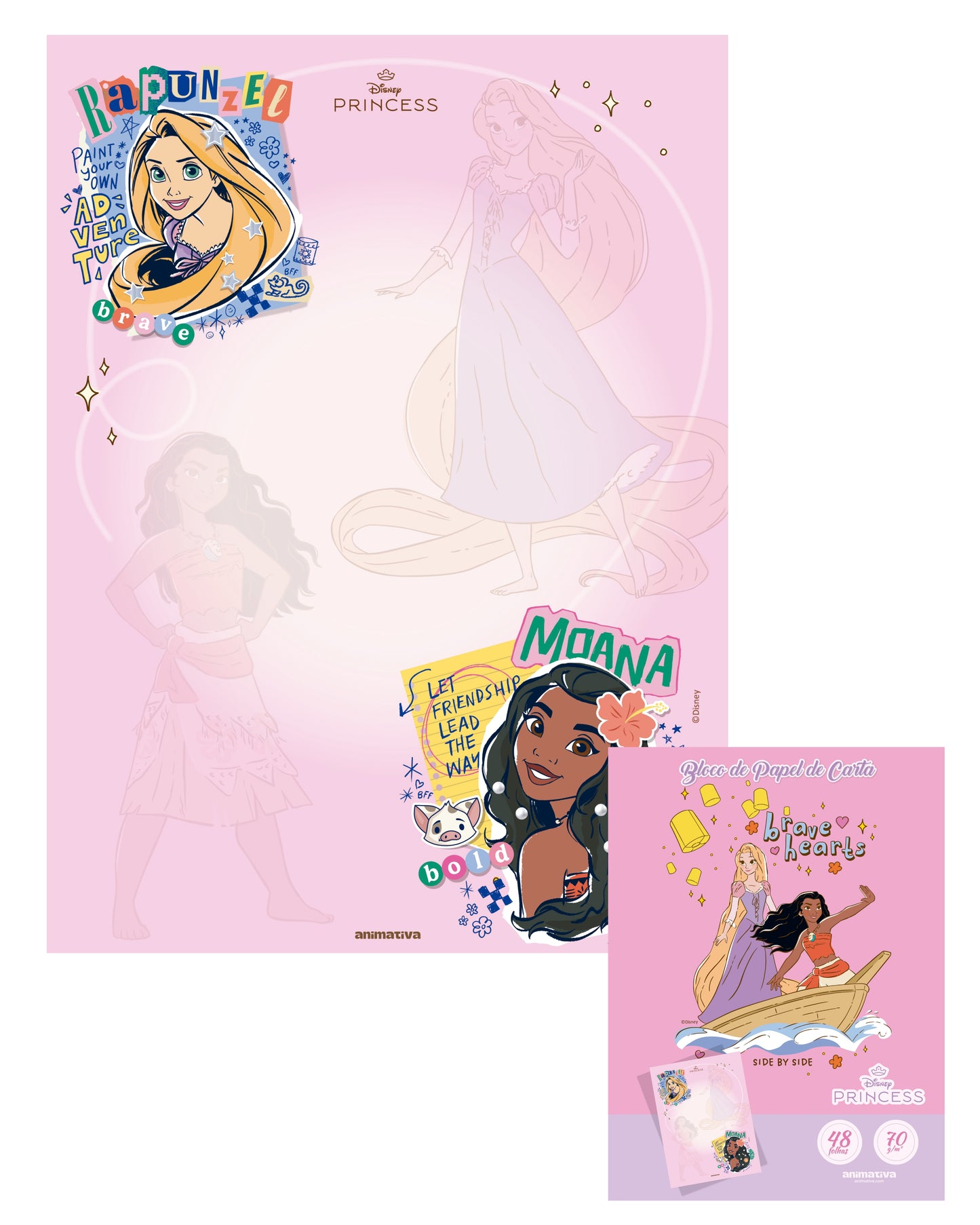 Bloco de Carta - Animativa - Princesas - 48Fls