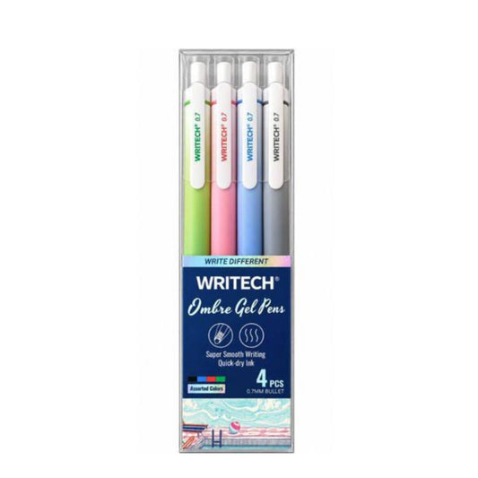 Estojo Caneta Gel Retrátil - Writech - Ombre 0.7mm 4 Cores W-0171M