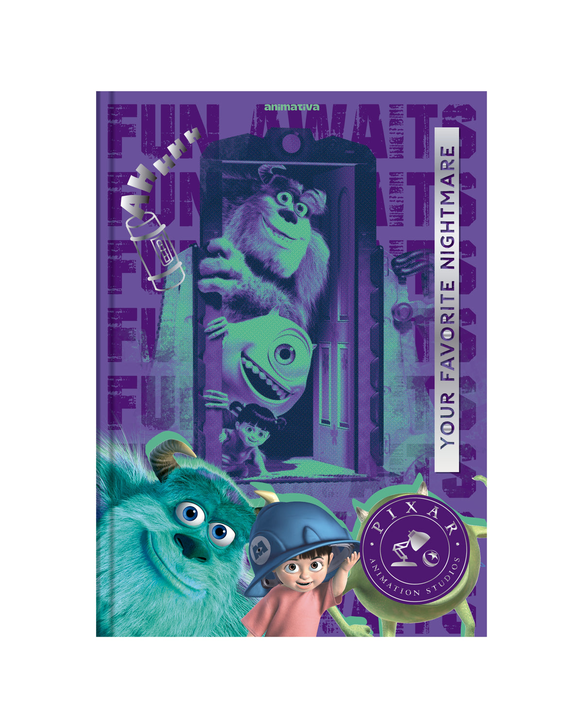 Caderno Colegial - Animativa - Pixar - 179 mm x 241 mm - 160Fls