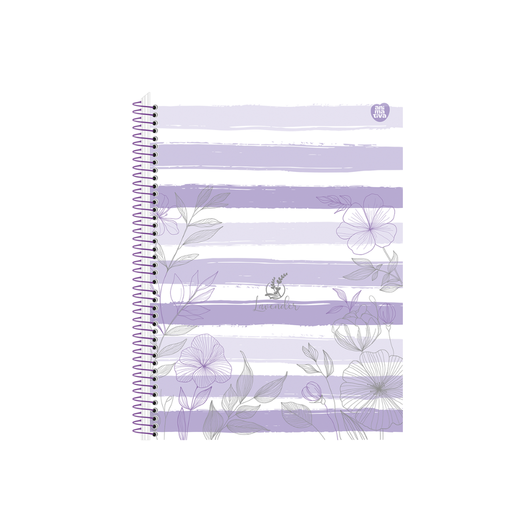 Caderneta Espiral - Animativa - Lavender - Nova Coleção - 100mmx148mm - 80Fls
