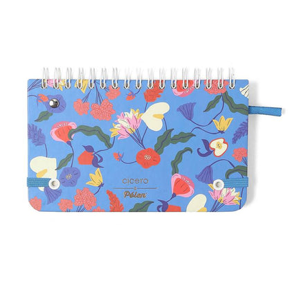Planner Wire-o 2026 - Cícero-  Doce Florada - Semanal Office 15,5x9 - Azul