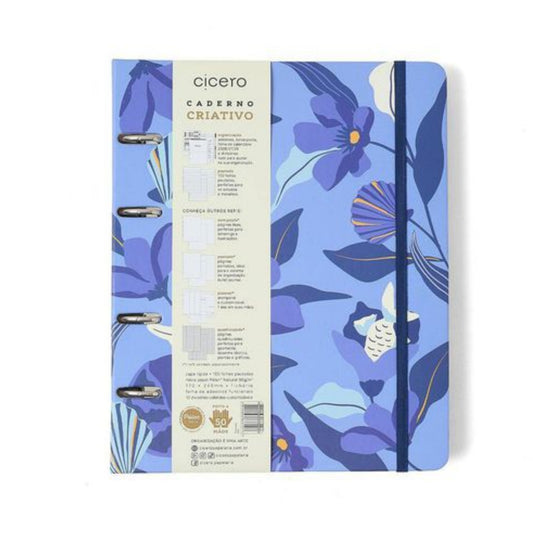 Caderno Criativo Argolado - Cícero - Trancoso - Pautado 17X24 - Azul