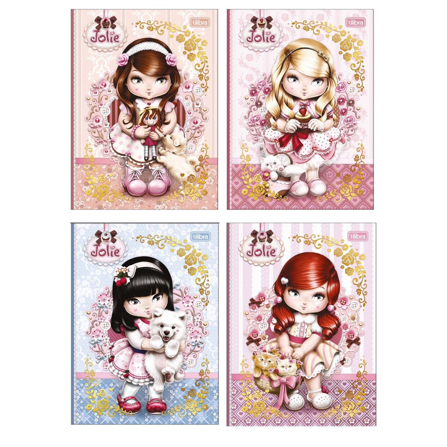 Caderno Colegial - Tilibra - Jolie - Nova Coleção 2027 - 176mm x 239mm - 80Fls
