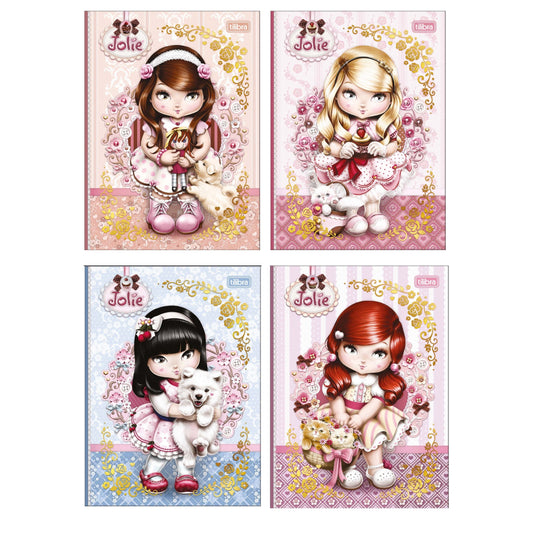 Caderno Colegial - Tilibra - Jolie - Nova Coleção 2027 - 176mm x 239mm - 80Fls