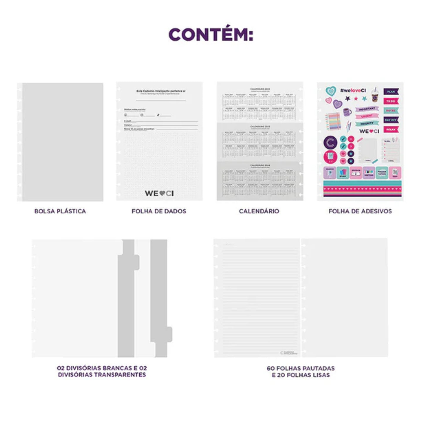 Caderno Grande - Caderno Inteligente - Miss Floral by Giulia Benite