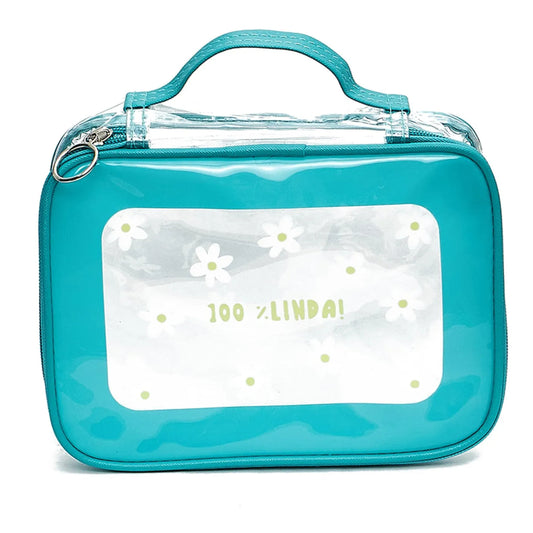 Necessaire - Florie - c/ Visor - 100% Linda - Verde Água