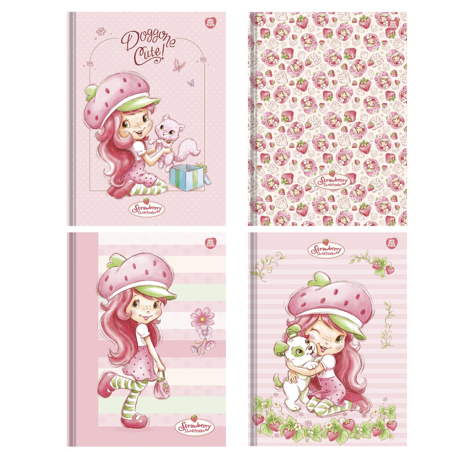 Caderno Colegial - Animativa - Moranguinho - 179mm x 241mm - 160Fls - c/ Cheirinho