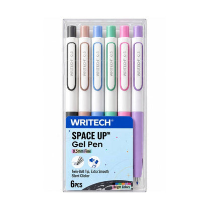 Estojo Caneta Gel - Writech - Retrátil Space Up 0.5mm - 6 Cores W-0154