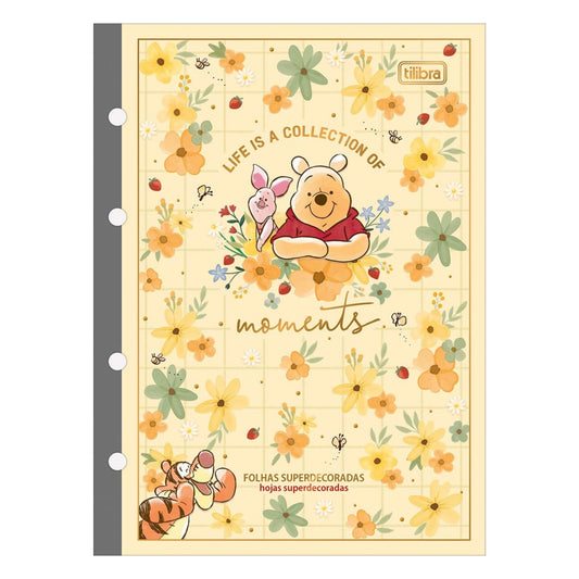 Refil Caderno Argolado - Tilibra - Ursinho Pooh - 177mm x 240mm - 80Fls