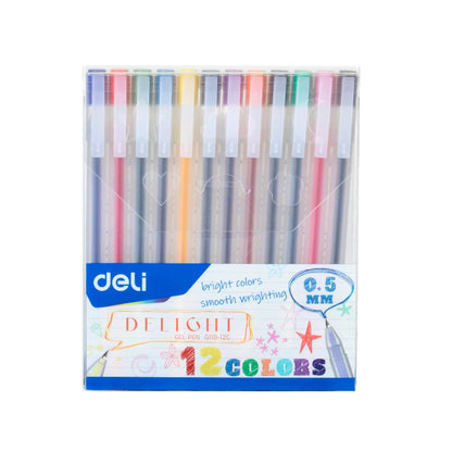 Caneta Gel - Deli - Delight - 0,5mm - Estojo c/ 12 Cores