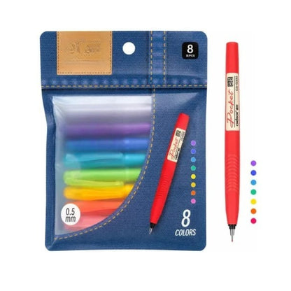 Caneta Gel - Pocket - Estojo c/ 8 cores - 0,5mm